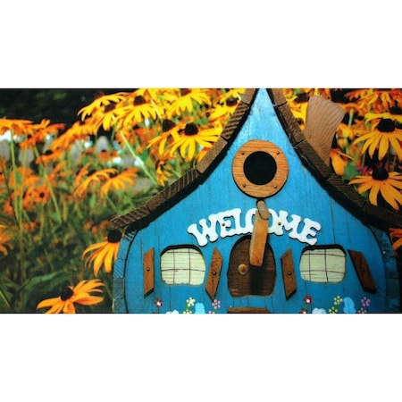 H2H DM 73 Welcome Bird Houses Non Slip Indoor Door Mat, 27 x 18 in. H23370509